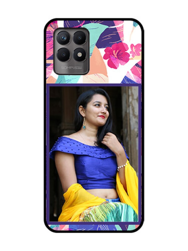 Custom Realme 8i Custom Metal Phone Case - Abstract Floral Design