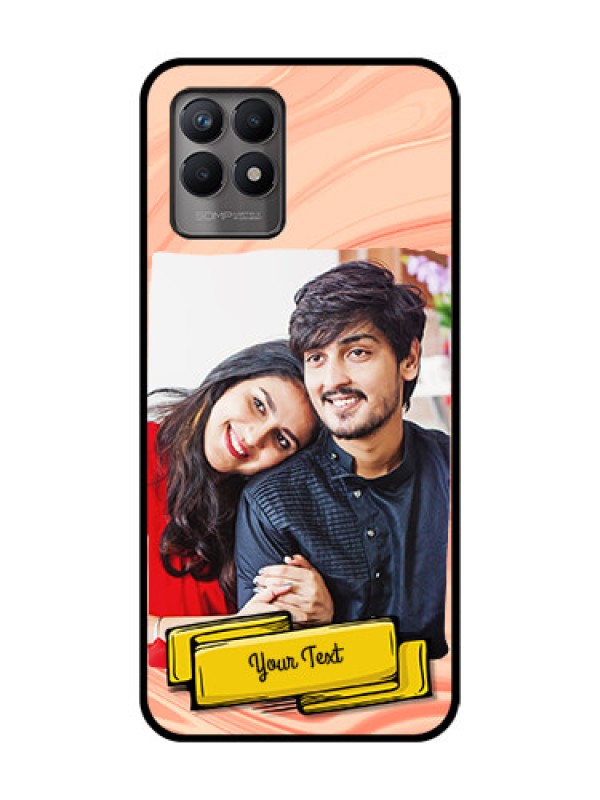 Custom Realme 8i Custom Metal Phone Case - Marble Texture Design