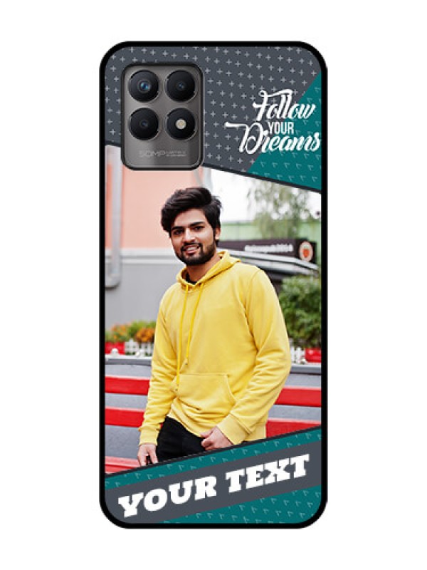 Custom Realme 8i Custom Metal Phone Case - Background Pattern Design With Quote