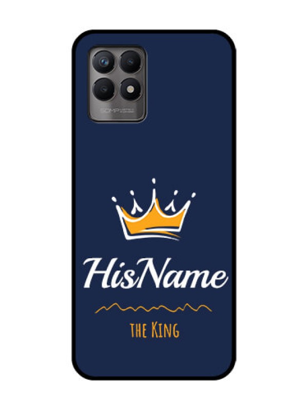 Custom Realme 8i Custom Metal Phone Case - King With Name Design