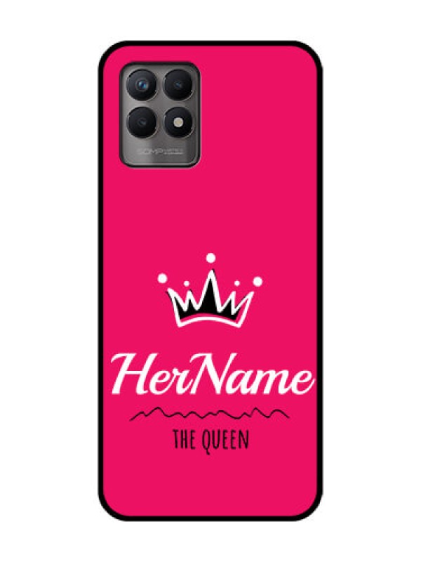 Custom Realme 8i Custom Metal Phone Case - Queen With Name Design