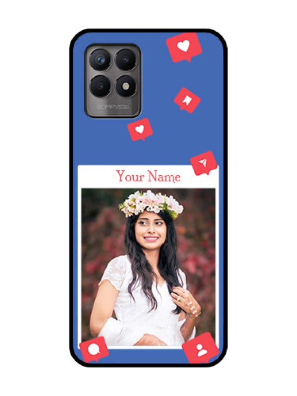 Custom Realme 8i Custom Metal Phone Case - Like Share And Comment Design