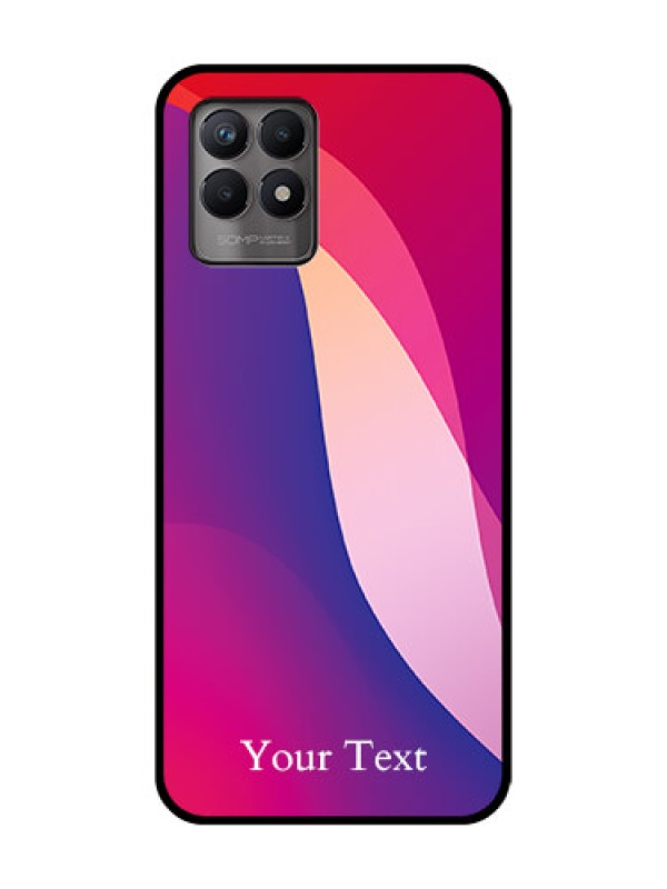 Custom Realme 8i Custom Metal Phone Case - Digital Abstract Overlap Design