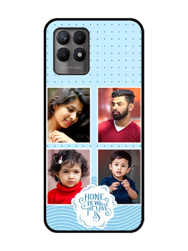 Custom Realme 8i Custom Metal Phone Case - Cute Love Quote With 4 Pic Upload Design