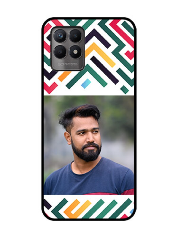Custom Realme 8i Custom Metal Phone Case - Colorful Maze Pattern Design