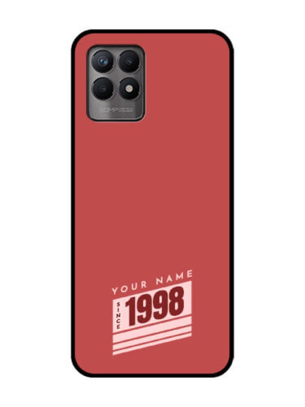 Custom Realme 8i Custom Metal Phone Case - Red Custom Year Of Birth Design