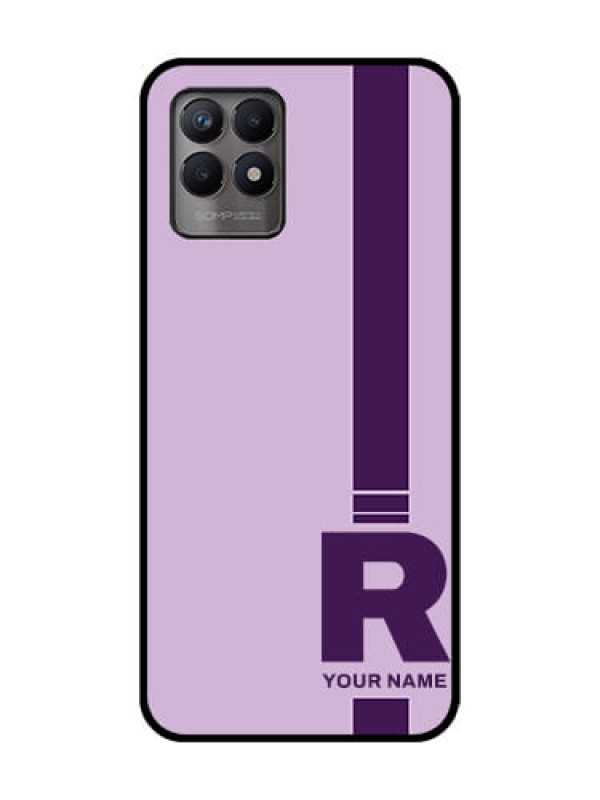 Custom Realme 8i Custom Metal Phone Case - Simple Dual Tone Stripe With Name Design