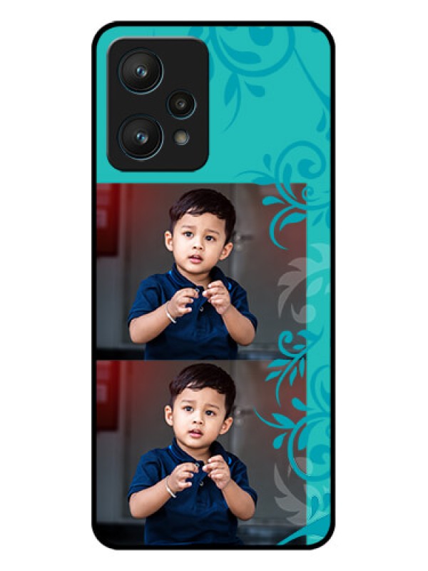 Custom Realme 9 Pro 5G Custom Metal Phone CaseWith Photo And Green Floral Design