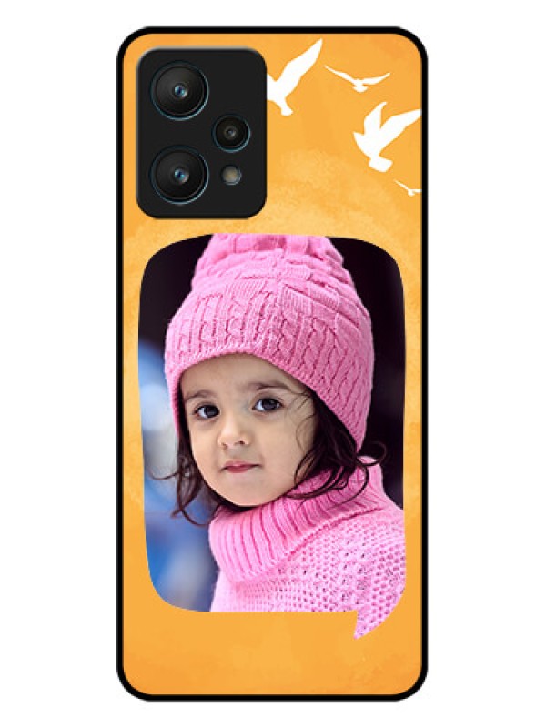 Custom Realme 9 Pro 5G Custom Metal Phone CaseWater Color Design With Bird Icons