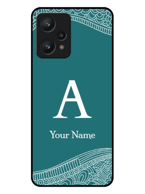 Custom Realme 9 Pro 5G Custom Metal Phone CaseLine Art Pattern With Custom Name Design