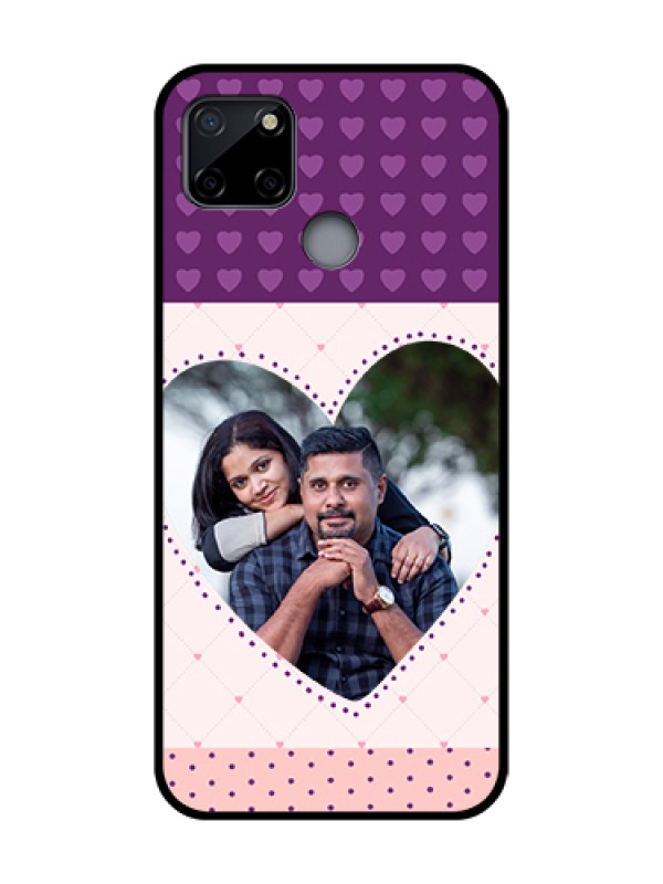 Custom Realme C12 Custom Metal Phone Case - Violet Love Dots Design