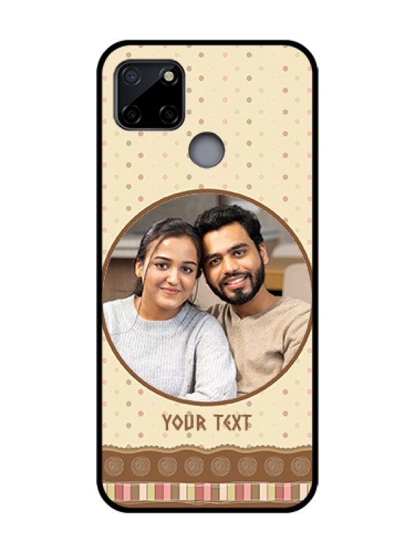Custom Realme C12 Custom Metal Phone Case - Brown Dotted Mobile Case Design