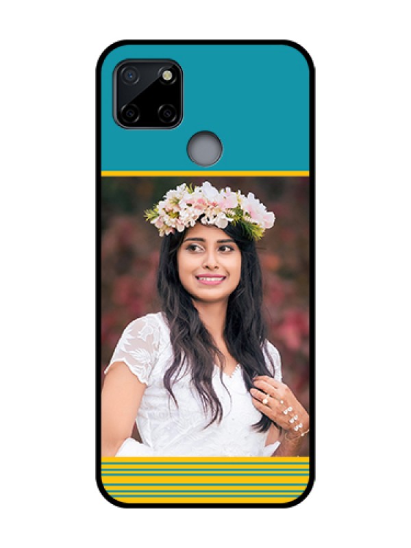 Custom Realme C12 Custom Metal Phone Case - Yellow and Blue Design