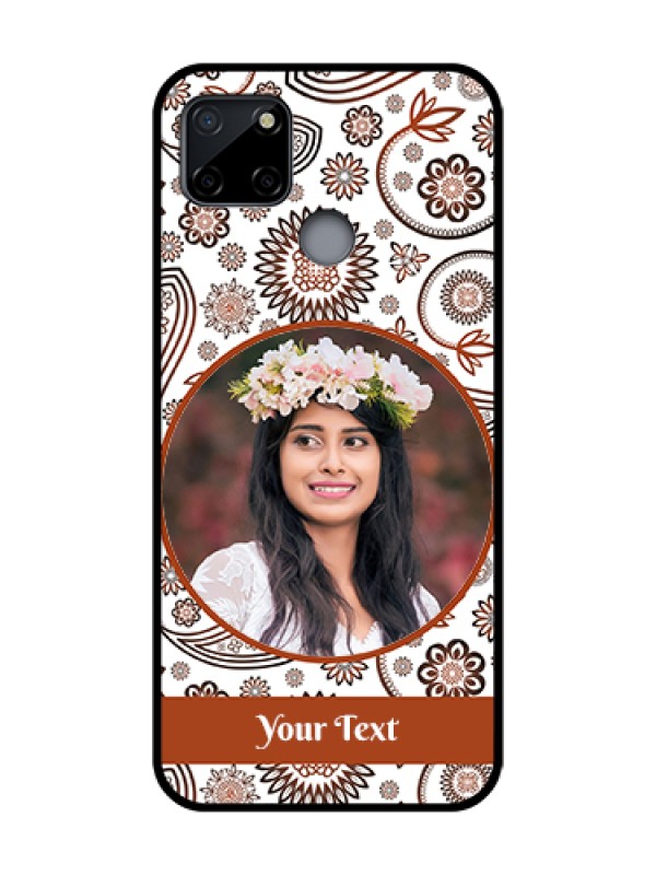 Custom Realme C12 Custom Metal Phone Case - Abstract Flower Design