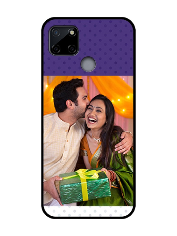 Custom Realme C12 Custom Metal Phone Case - Violet Colored Pattern Design