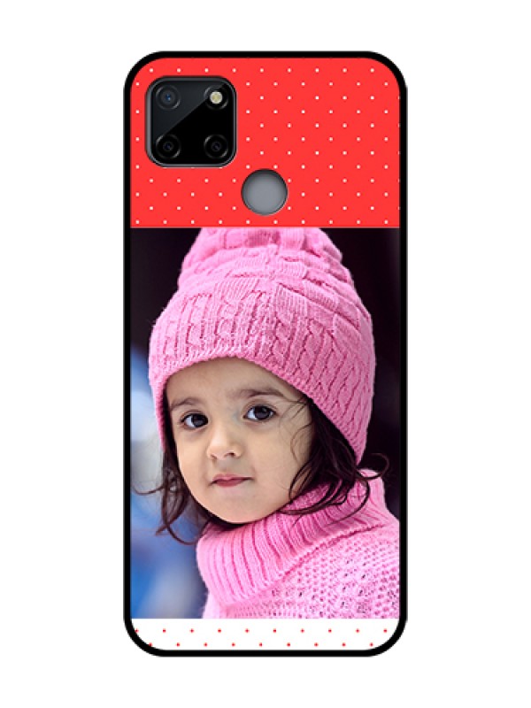 Custom Realme C12 Custom Metal Phone Case - Red Pattern Design