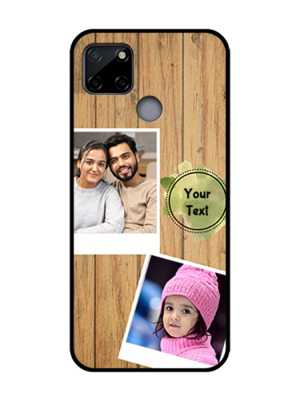 Custom Realme C12 Custom Metal Phone Case - Wooden Texture Design