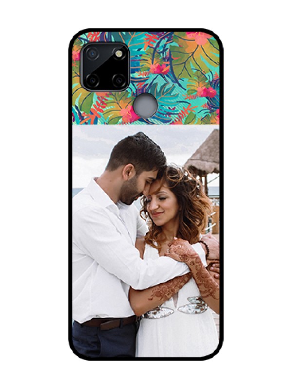 Custom Realme C12 Custom Metal Phone Case - Watercolor Floral Design
