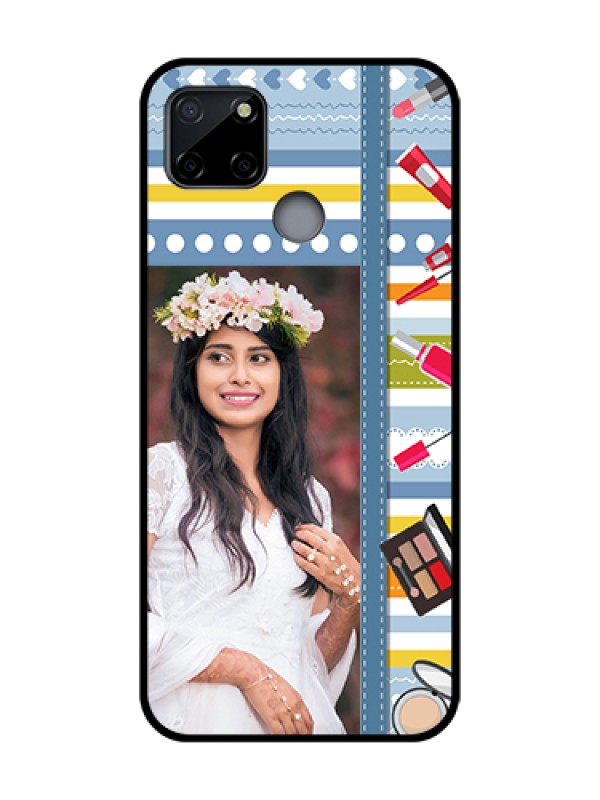Custom Realme C12 Custom Metal Phone Case - Makeup Icons Design