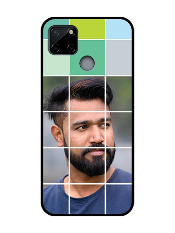 Custom Realme C12 Custom Metal Phone Case - With White Box Pattern