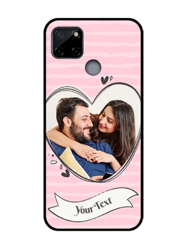 Custom Realme C12 Custom Metal Phone Case - Vintage Heart Design