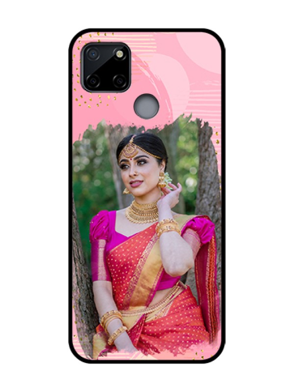 Custom Realme C12 Custom Metal Phone Case - Gold Glitter Splash Design