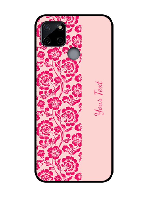 Custom Realme C12 Custom Metal Phone Case - Attractive Floral Pattern Design