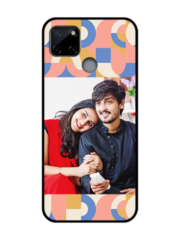 Custom Realme C12 Custom Metal Phone Case - Semi - Circle Maze Pattern Design