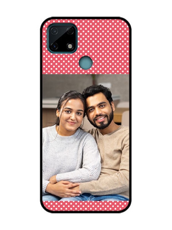 Custom Realme C25 Custom Metal Phone Case - White Dotted Design