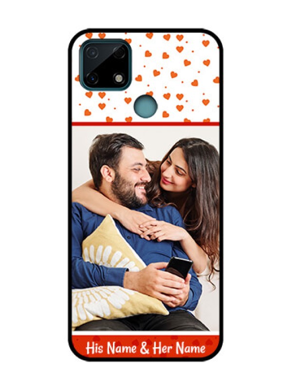 Custom Realme C25 Custom Metal Phone Case - Orange Love Symbol Design