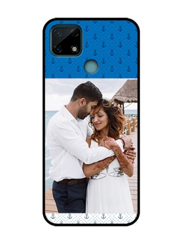 Custom Realme C25 Custom Metal Phone Case - Blue Anchors Design