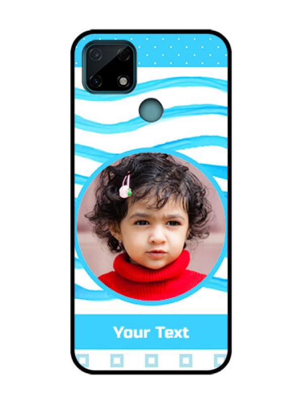 Custom Realme C25 Custom Metal Phone Case - Simple Blue Case Design