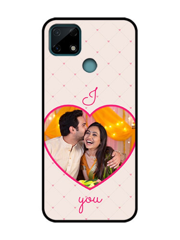 Custom Realme C25 Custom Metal Phone Case - Heart Shape Design