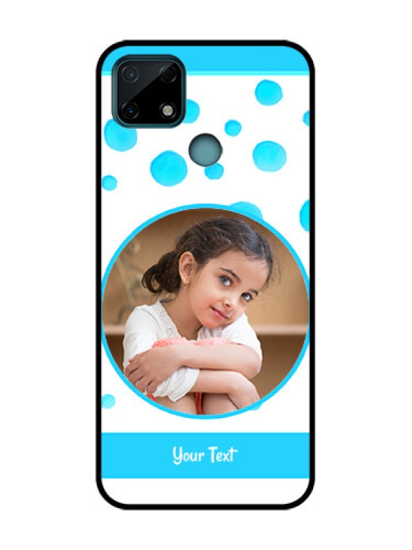 Custom Realme C25 Custom Metal Phone Case - Blue Bubbles Pattern Design