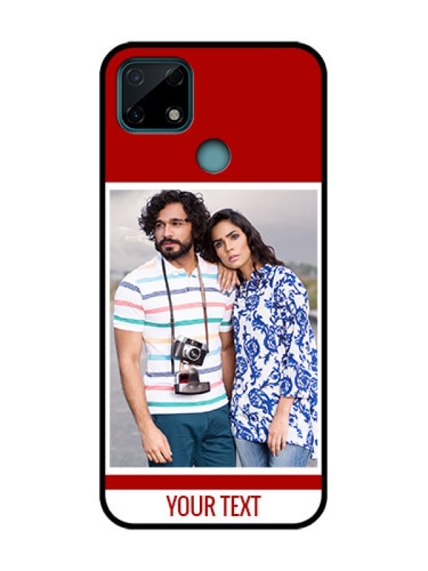 Custom Realme C25 Custom Metal Phone Case - Red Color Design