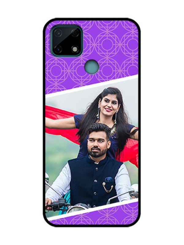 Custom Realme C25 Custom Metal Phone Case - Violet Color Pattern Design
