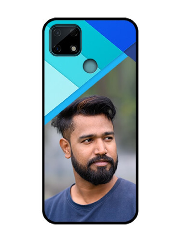 Custom Realme C25 Custom Metal Phone Case - Blue Pattern Design
