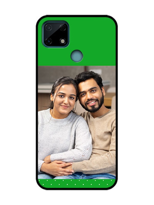 Custom Realme C25 Custom Metal Phone Case - Green Pattern Design