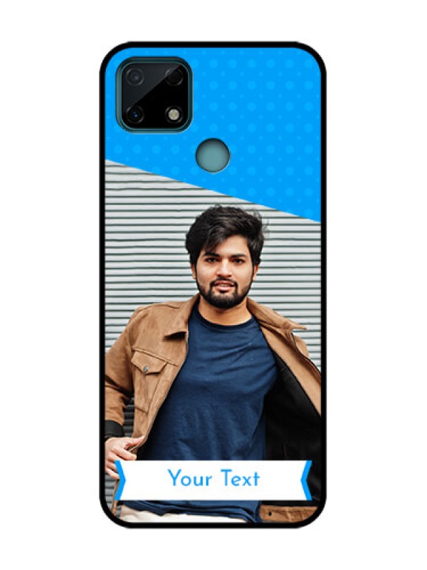 Custom Realme C25 Custom Metal Phone Case - Simple Blue Color Design