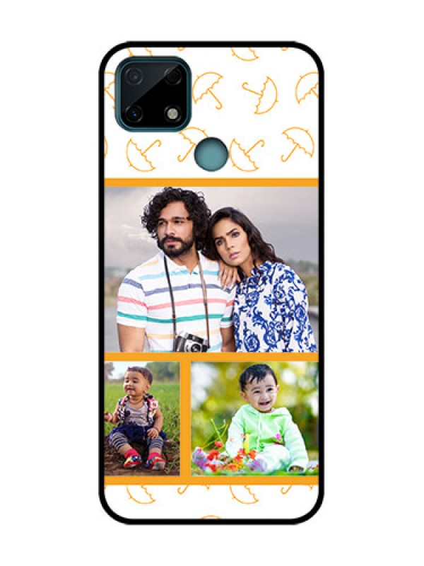 Custom Realme C25 Custom Metal Phone Case - Yellow Pattern Design