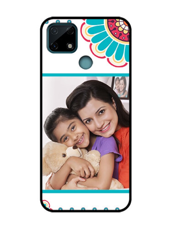Custom Realme C25 Custom Metal Phone Case - Flower Design