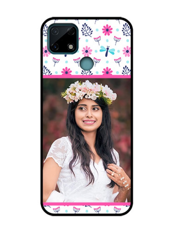 Custom Realme C25 Custom Metal Phone Case - Colorful Flower Design