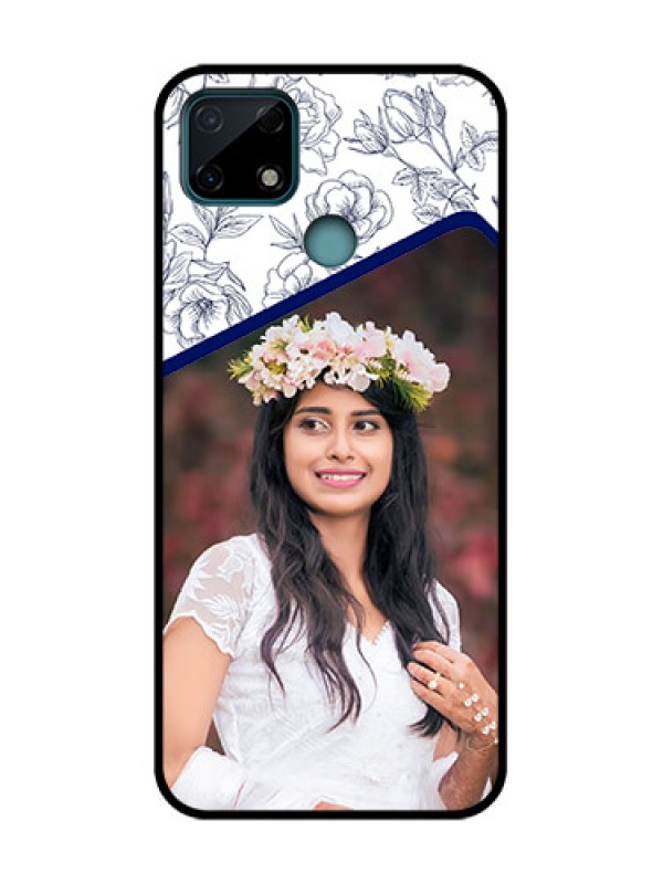 Custom Realme C25 Custom Metal Phone Case - Classy Floral Design