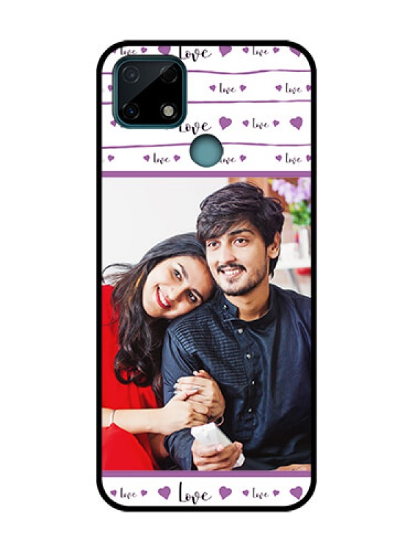 Custom Realme C25 Custom Metal Phone Case - Couples Heart Design