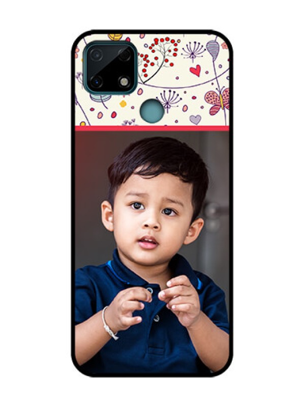 Custom Realme C25 Custom Metal Phone Case - Premium Floral Design