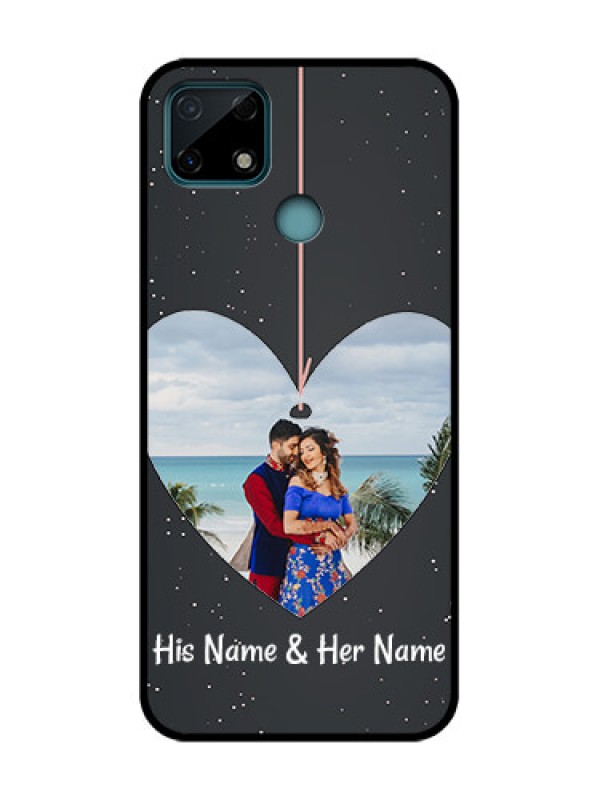 Custom Realme C25 Custom Metal Phone Case - Hanging Heart Design