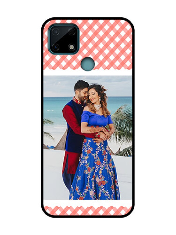 Custom Realme C25 Custom Metal Phone Case - Pink Pattern Design