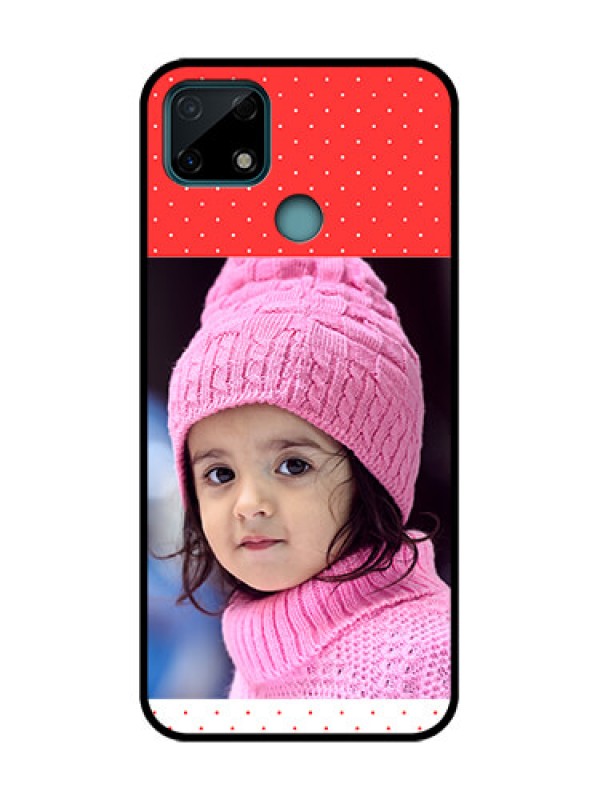 Custom Realme C25 Custom Metal Phone Case - Red Pattern Design