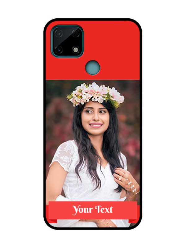 Custom Realme C25 Custom Metal Phone Case - Simple Red Color Design