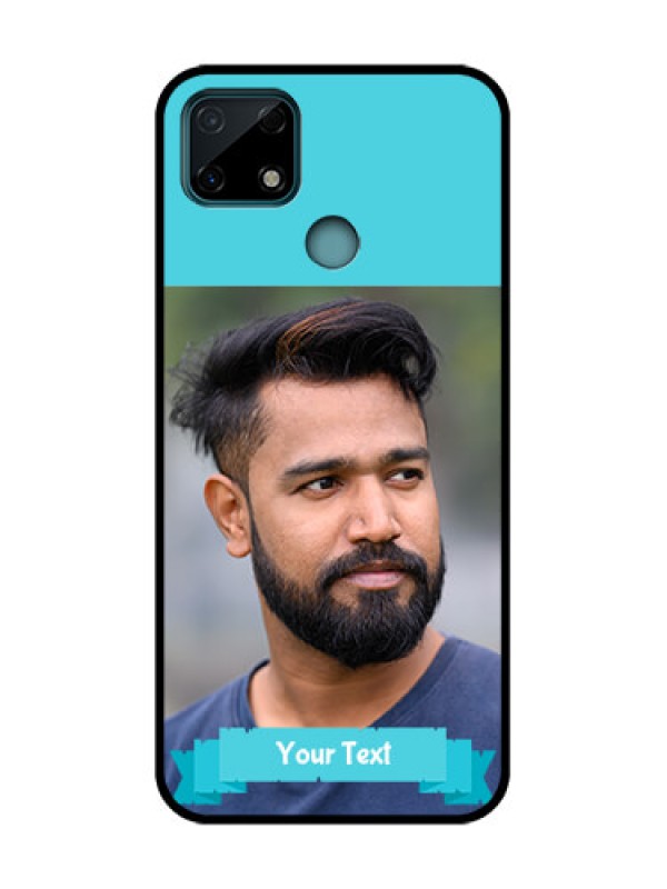 Custom Realme C25 Custom Metal Phone Case - Blue Color Design